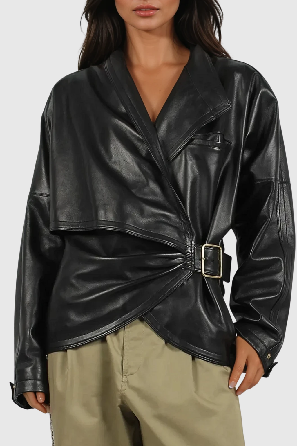 Davud Asymmetric Leather Jacket
