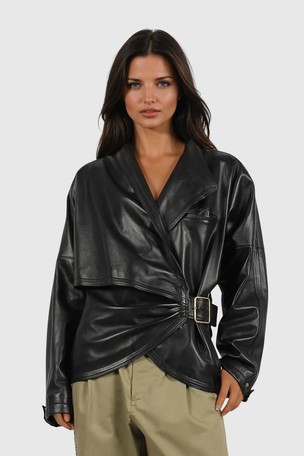 Davud Asymmetric Leather Jacket