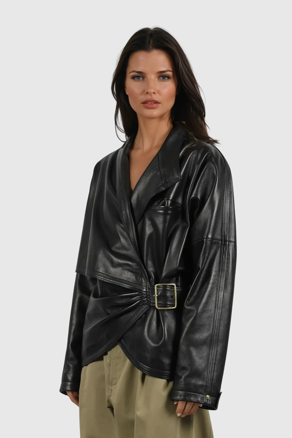 Davud Asymmetric Leather Jacket