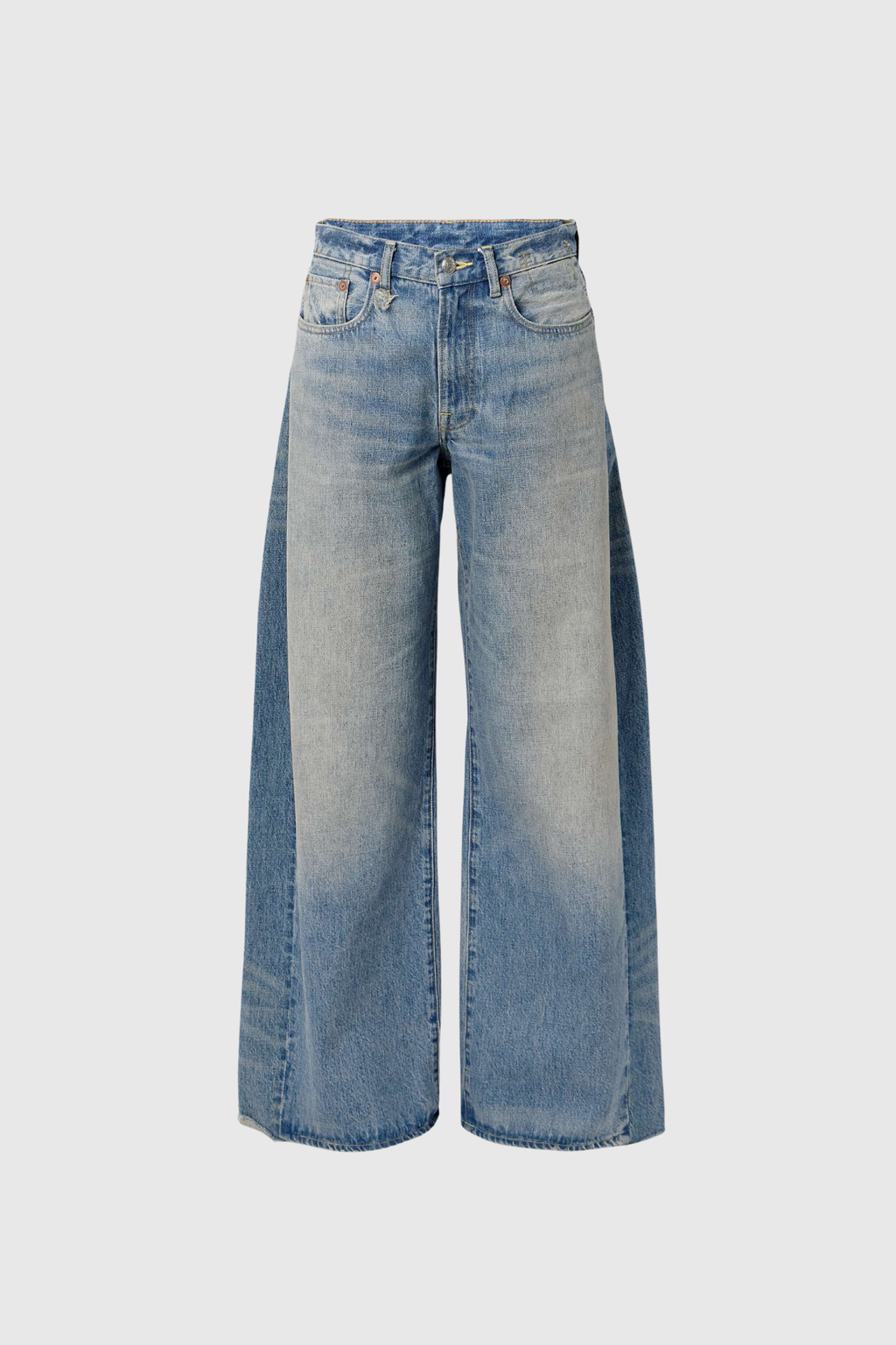 Davy Deconstruct Bleached Wide Leg Jeans