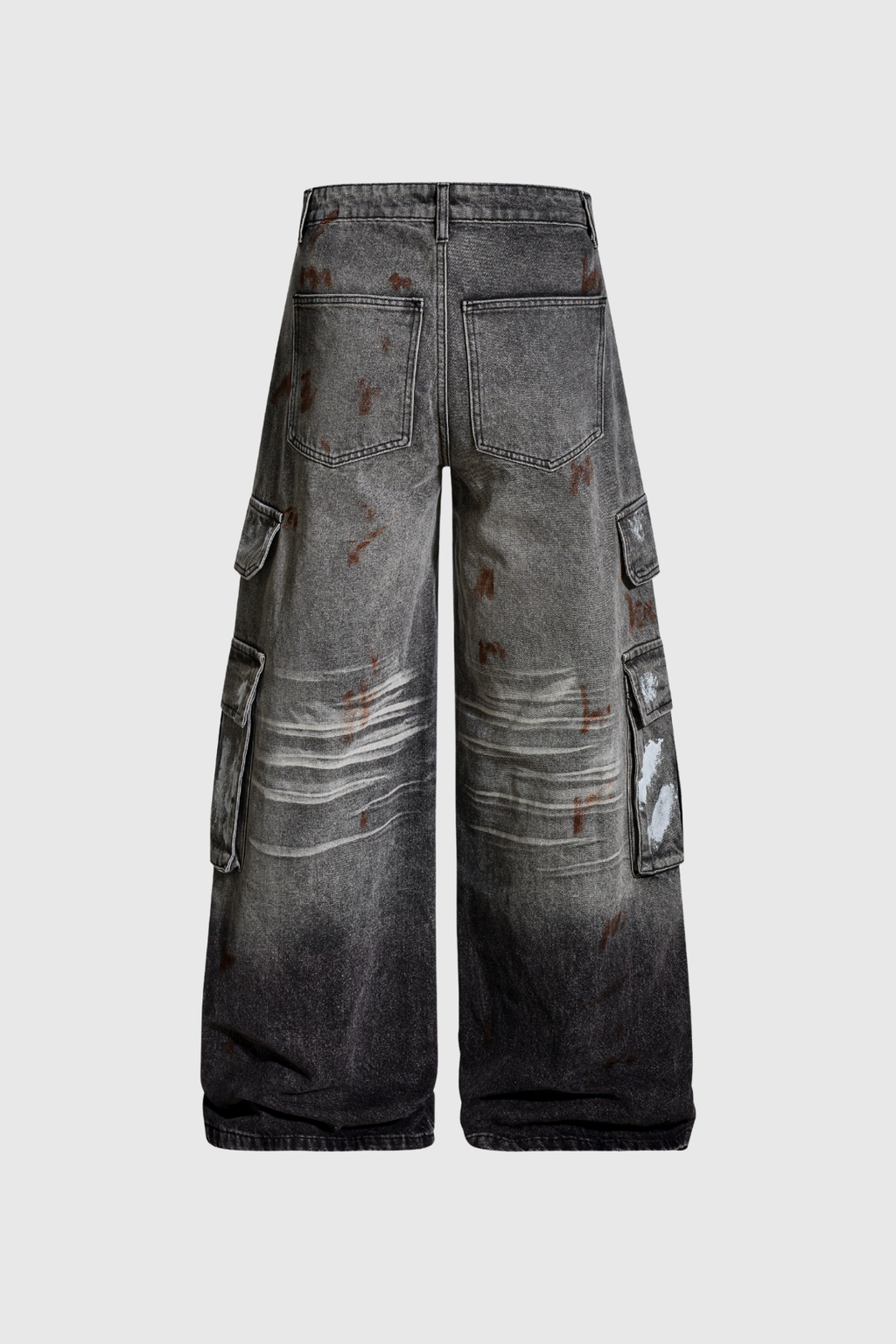 Dawid Pocket Print Wide Leg Jeans