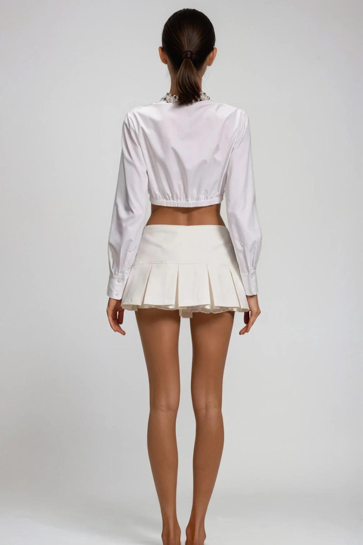 Dayaram Long Sleeve Crop Skirt Set