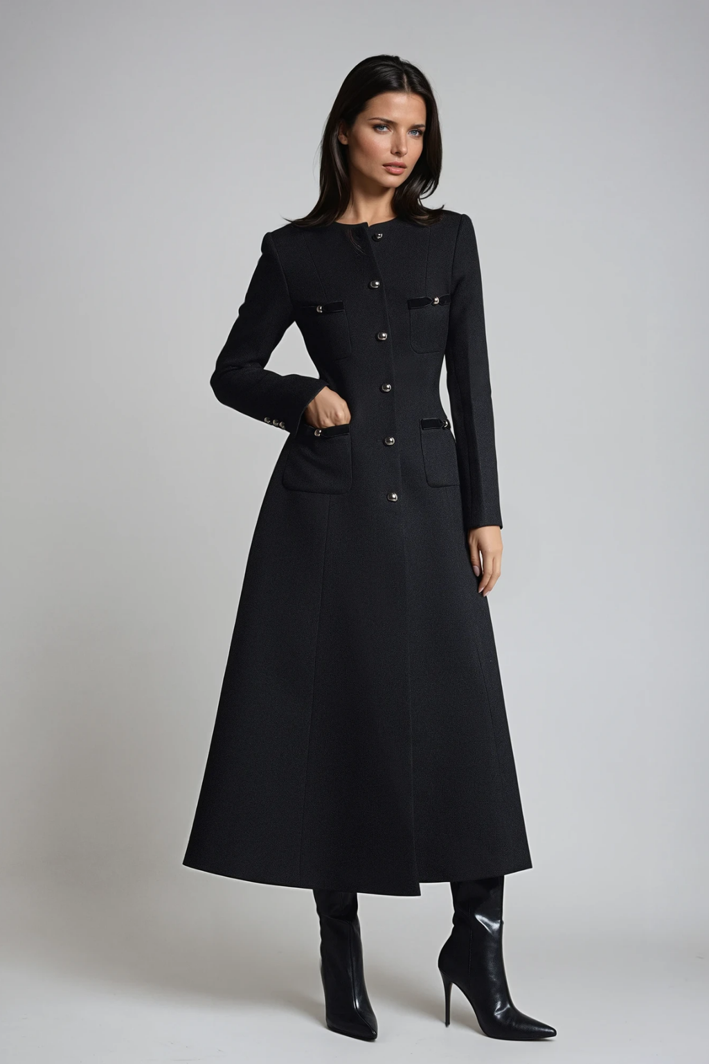 Dearbhla Long Sleeve Split Midi Dress