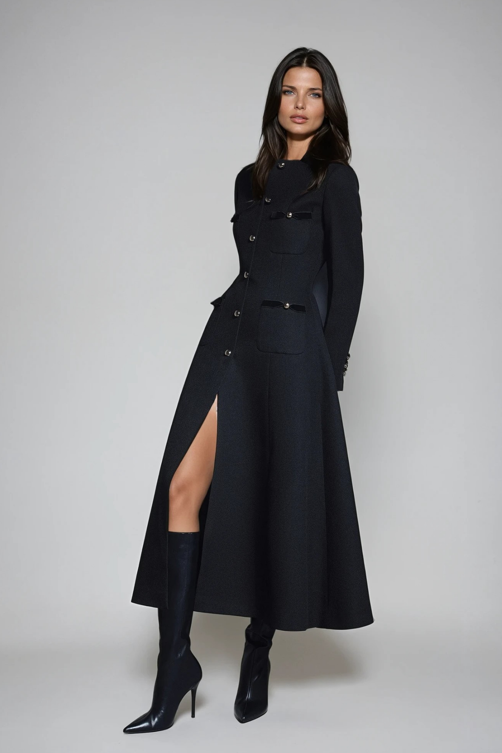 Dearbhla Long Sleeve Split Midi Dress