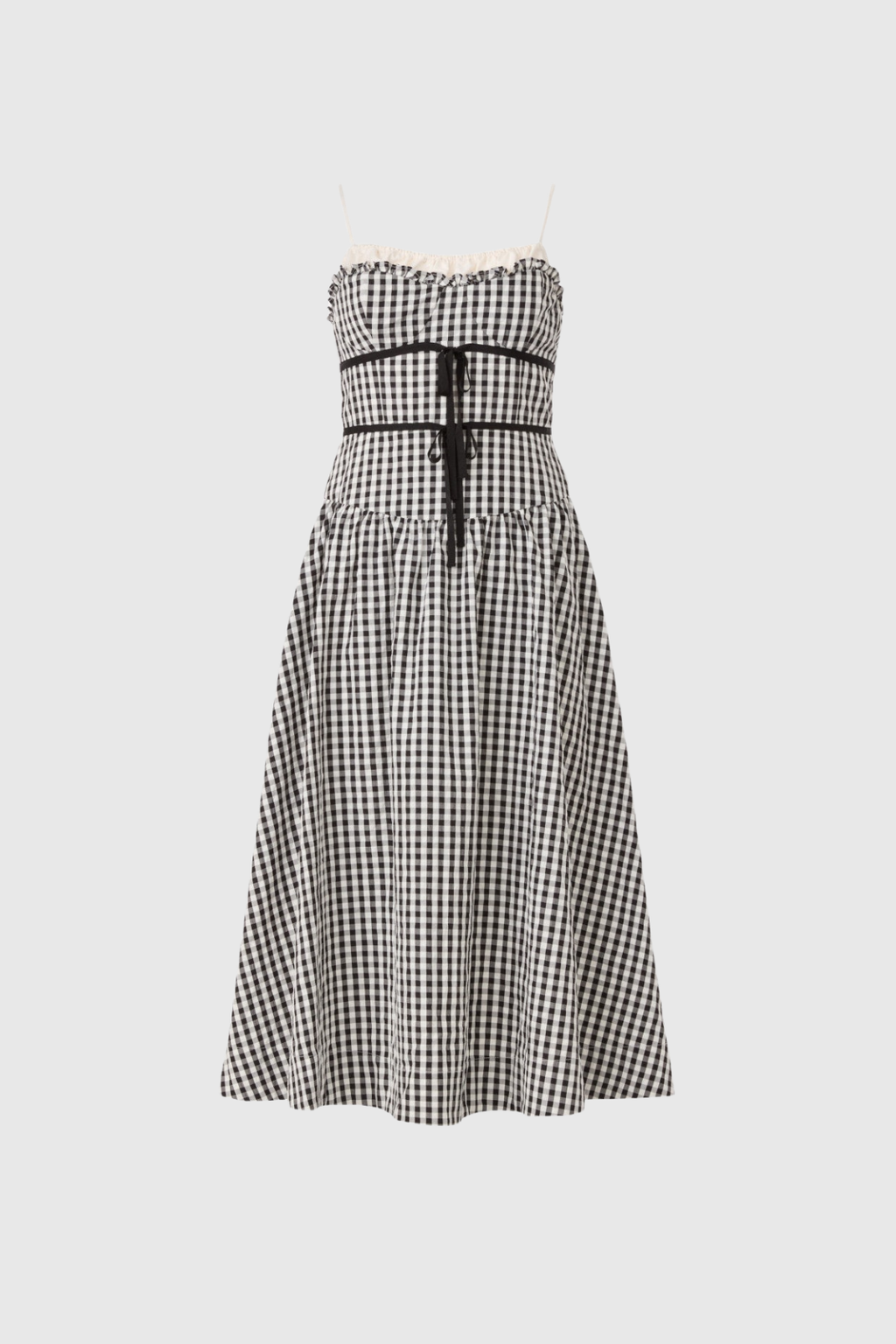 Debby Spaghetti Grid Midi Dress