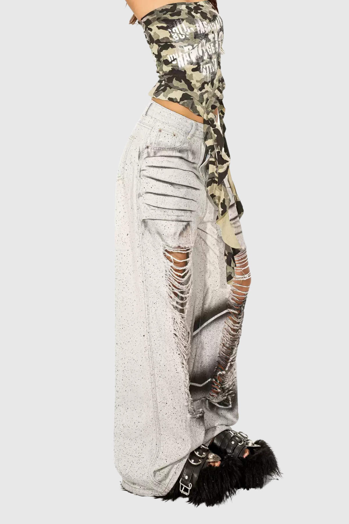 Dee Tie Dye Ripped Ruch Jeans