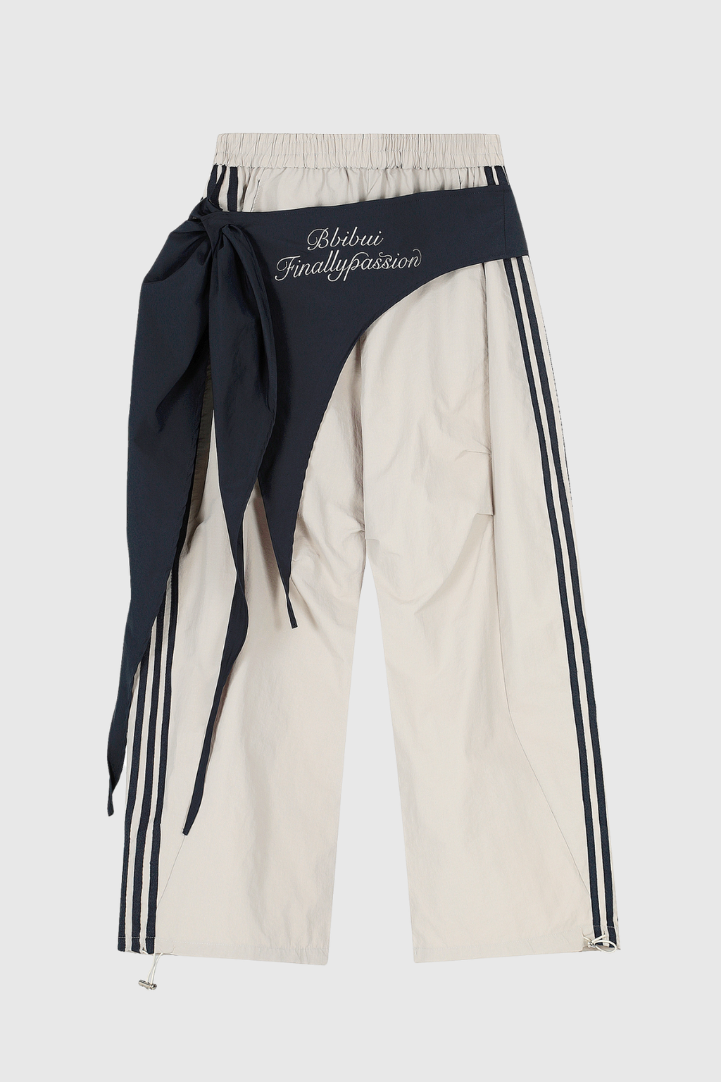 Deepika Stripe Deconstruct Wide Leg Pants In Khaki