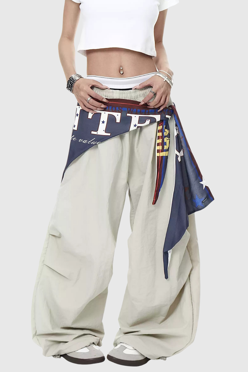 Defne Ruch Print Wide Leg Pants In Apricot