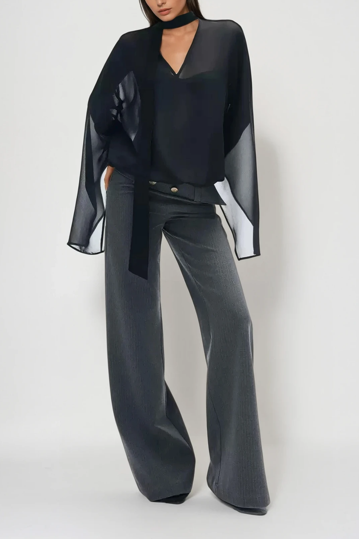 Deforrest V Neck Scarf Top