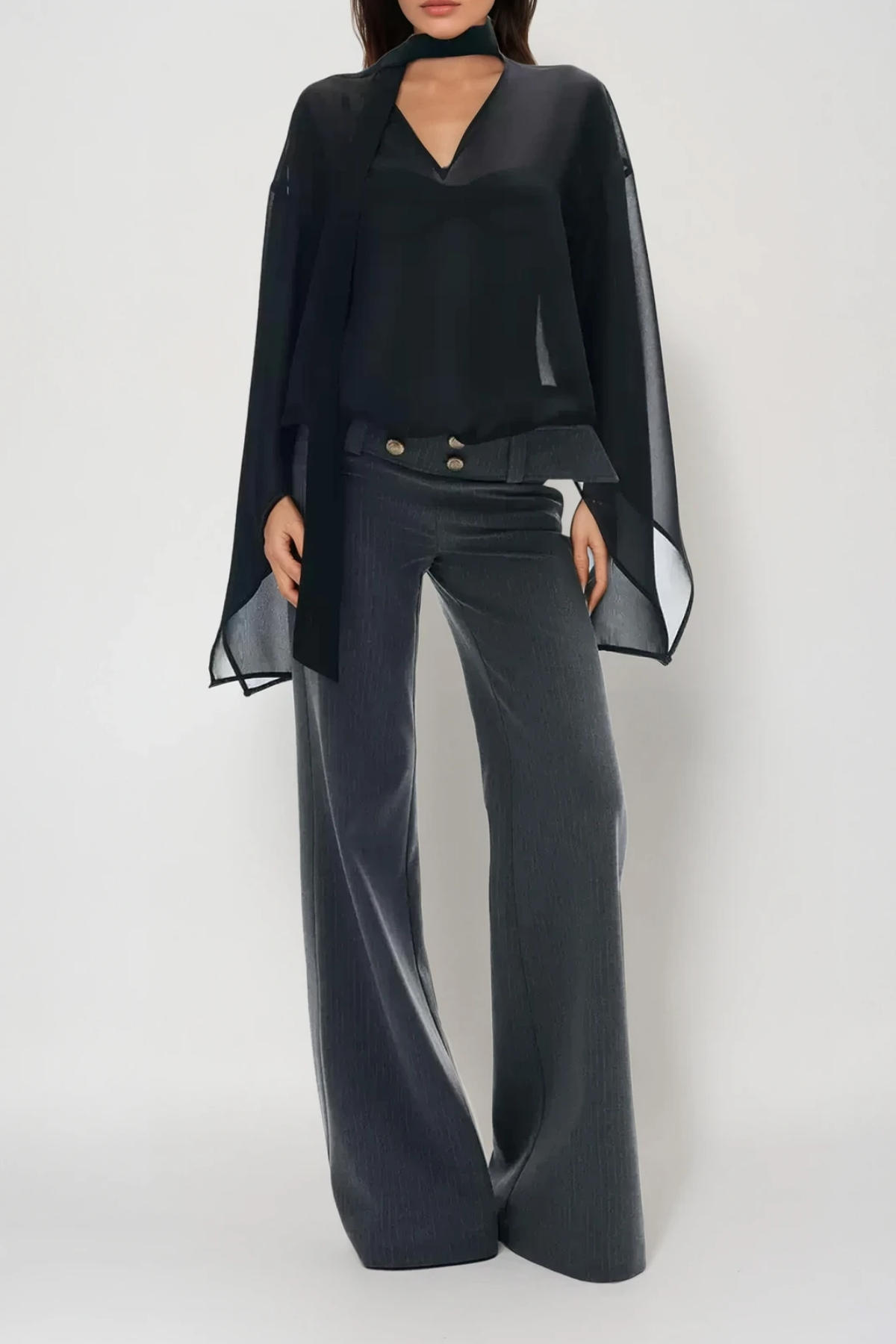 Deforrest V Neck Scarf Top