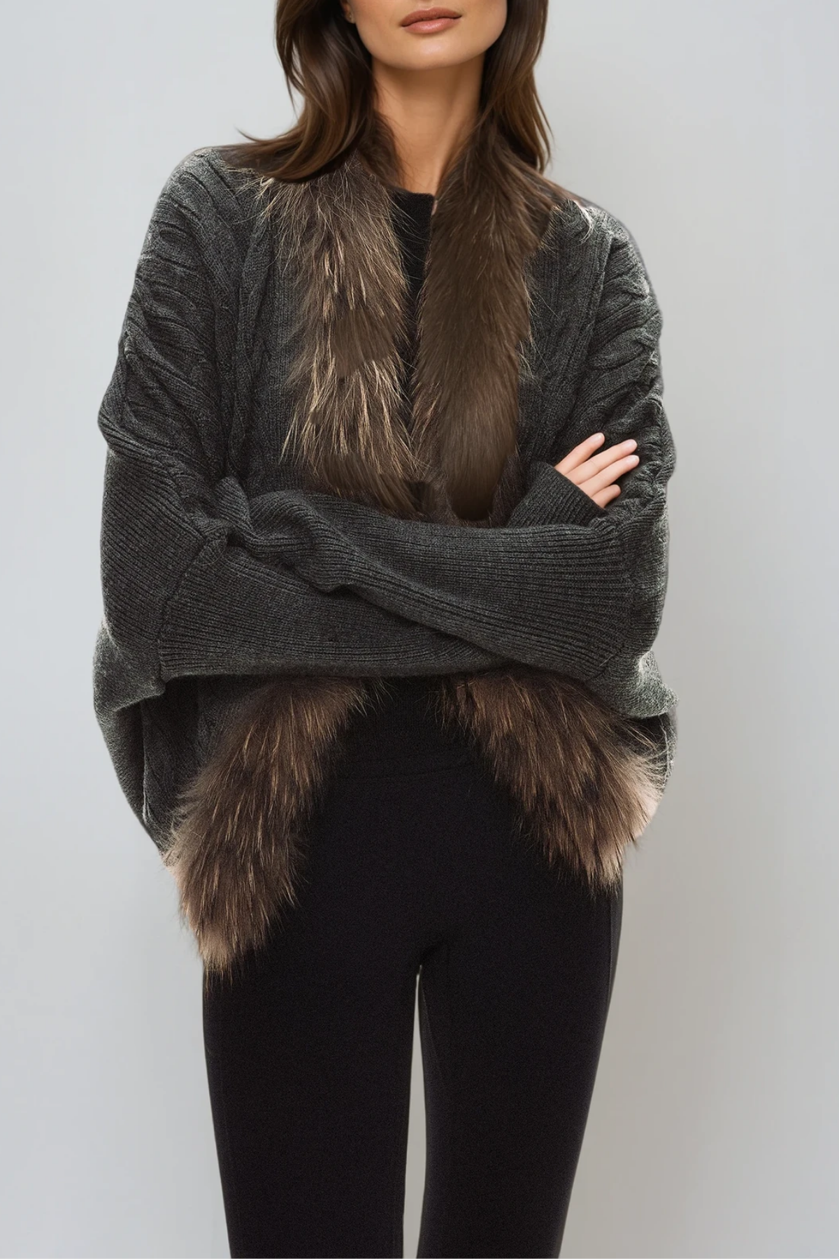 Deianeira Faux Fur Knit Jacket