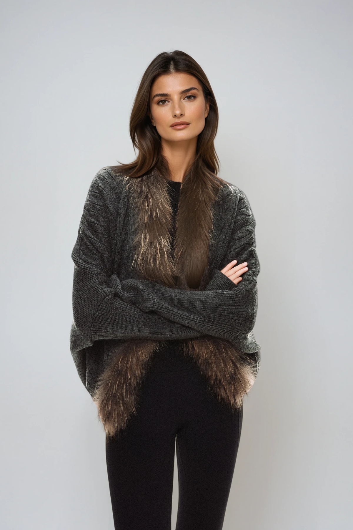 Deianeira Faux Fur Knit Jacket