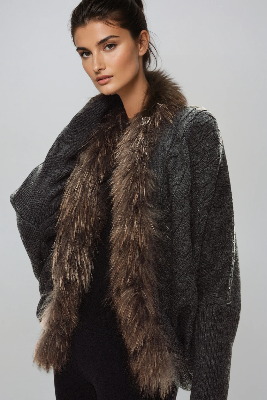Deianeira Faux Fur Knit Jacket