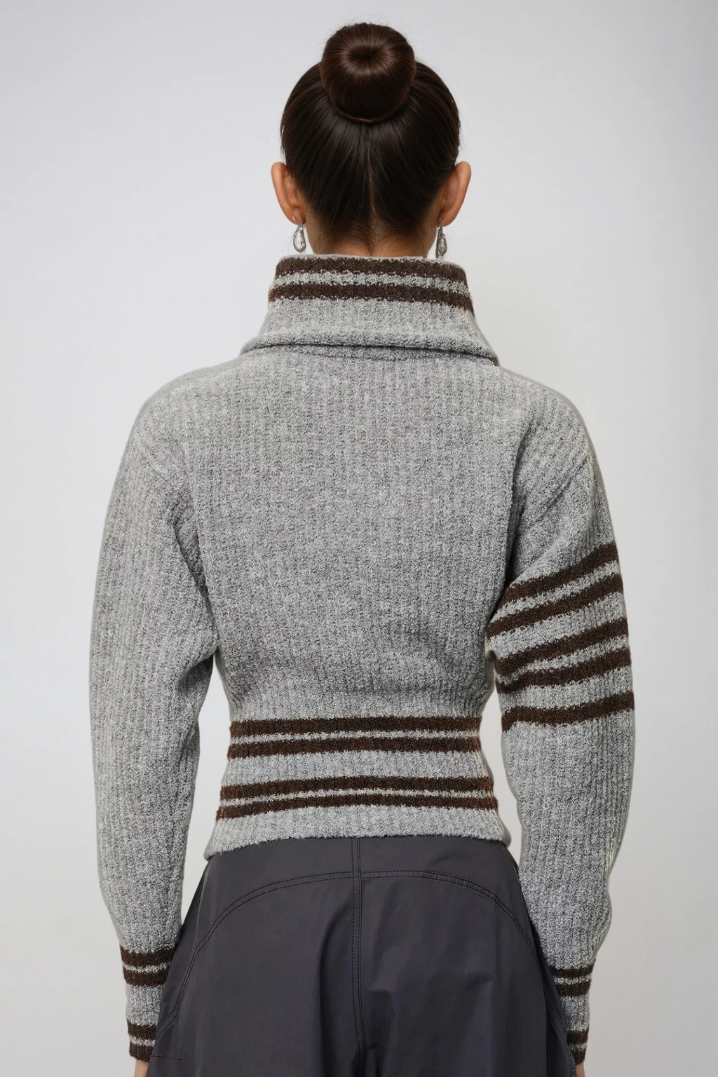 Deianira Zipper Asymmetric Knit Top