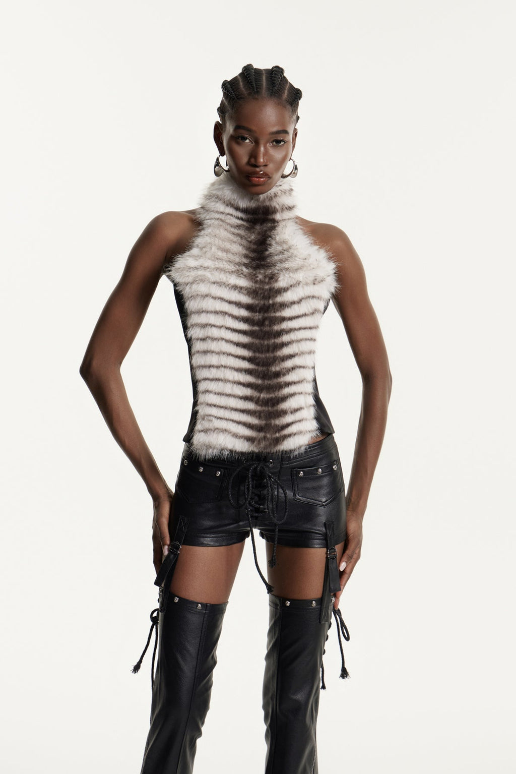 Deina Faux Fur Sleeveless Top