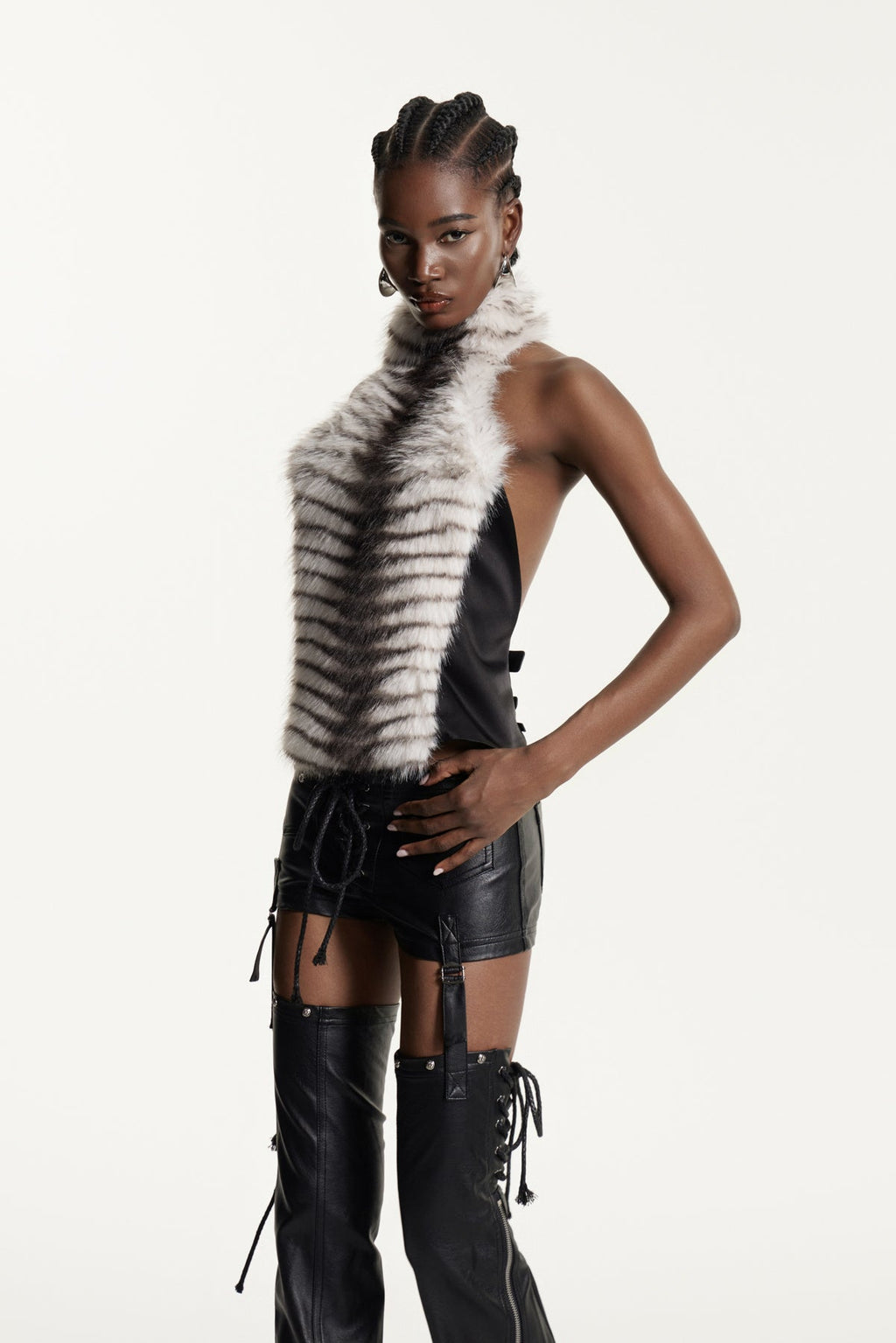 Deina Faux Fur Sleeveless Top