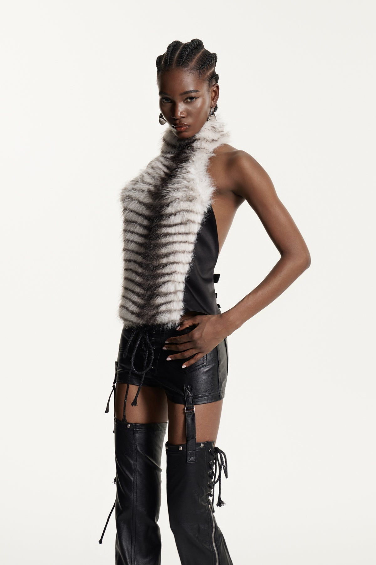 Deina Faux Fur Sleeveless Top