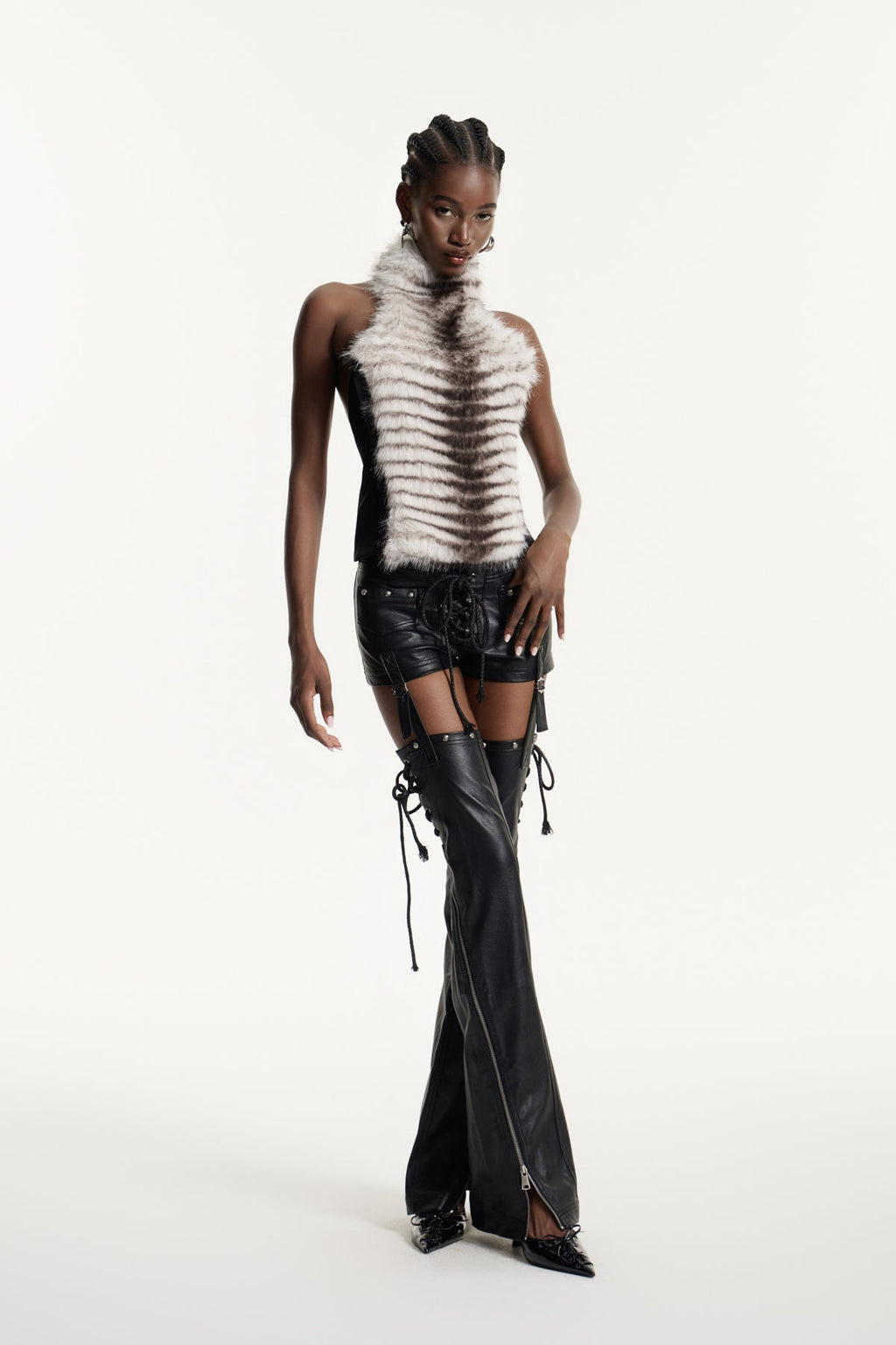 Deina Faux Fur Sleeveless Top