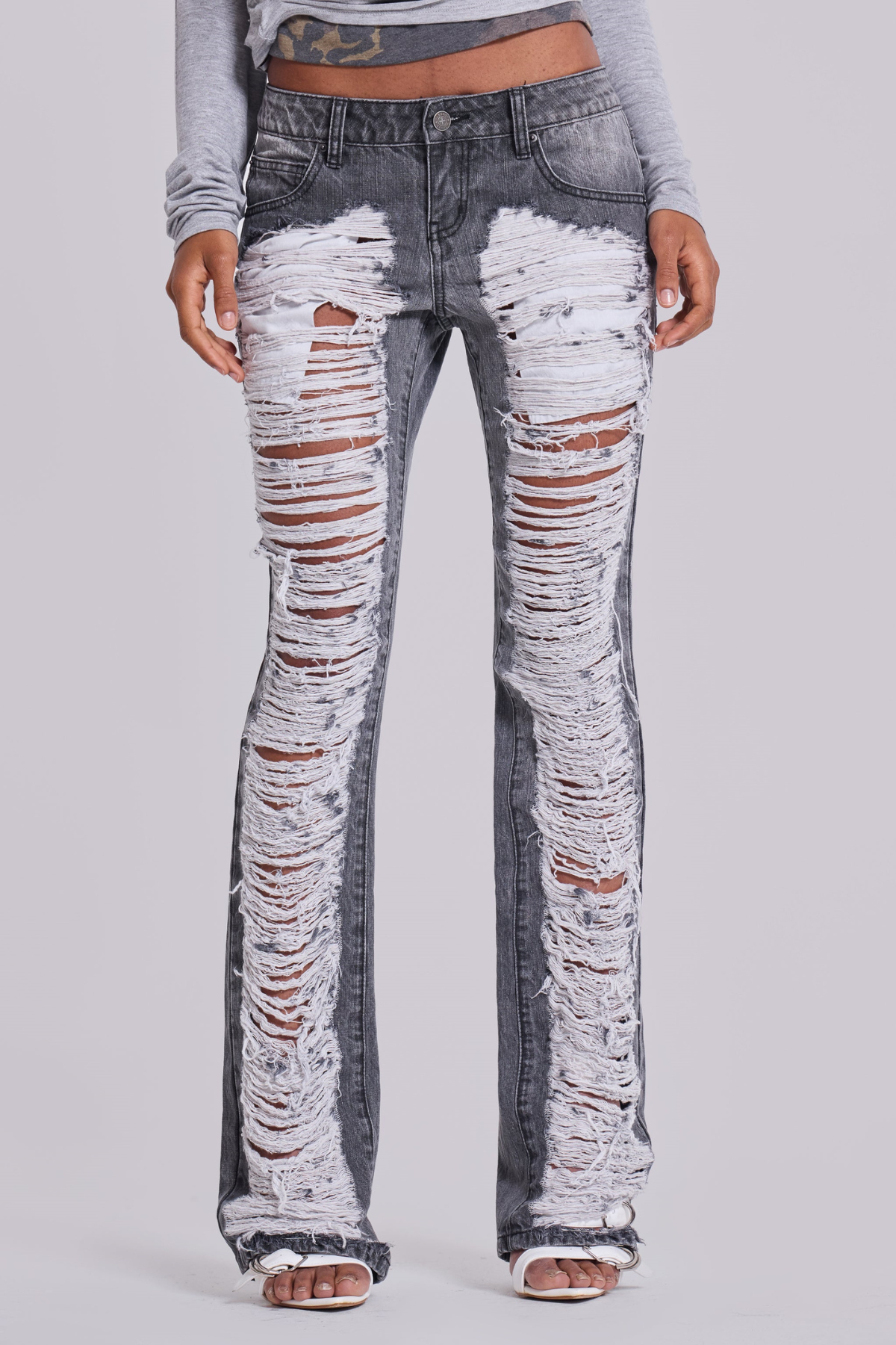 Deiniol Ripped Fringe Jeans