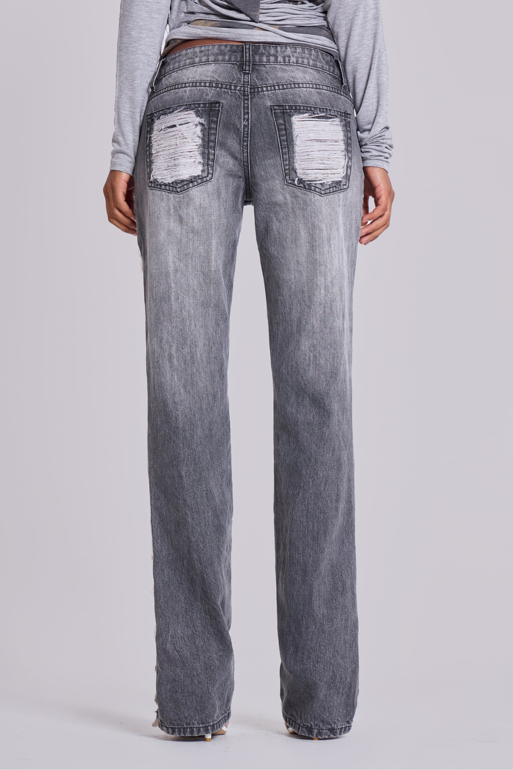 Deiniol Ripped Fringe Jeans