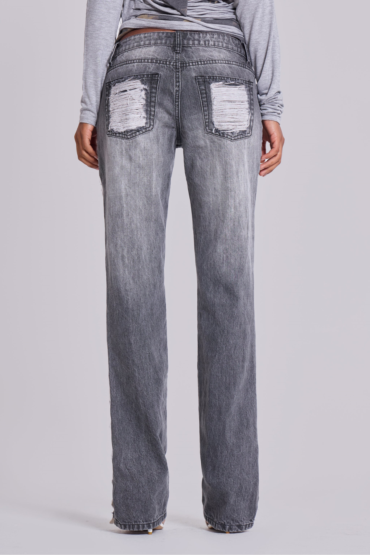 Deiniol Ripped Fringe Jeans