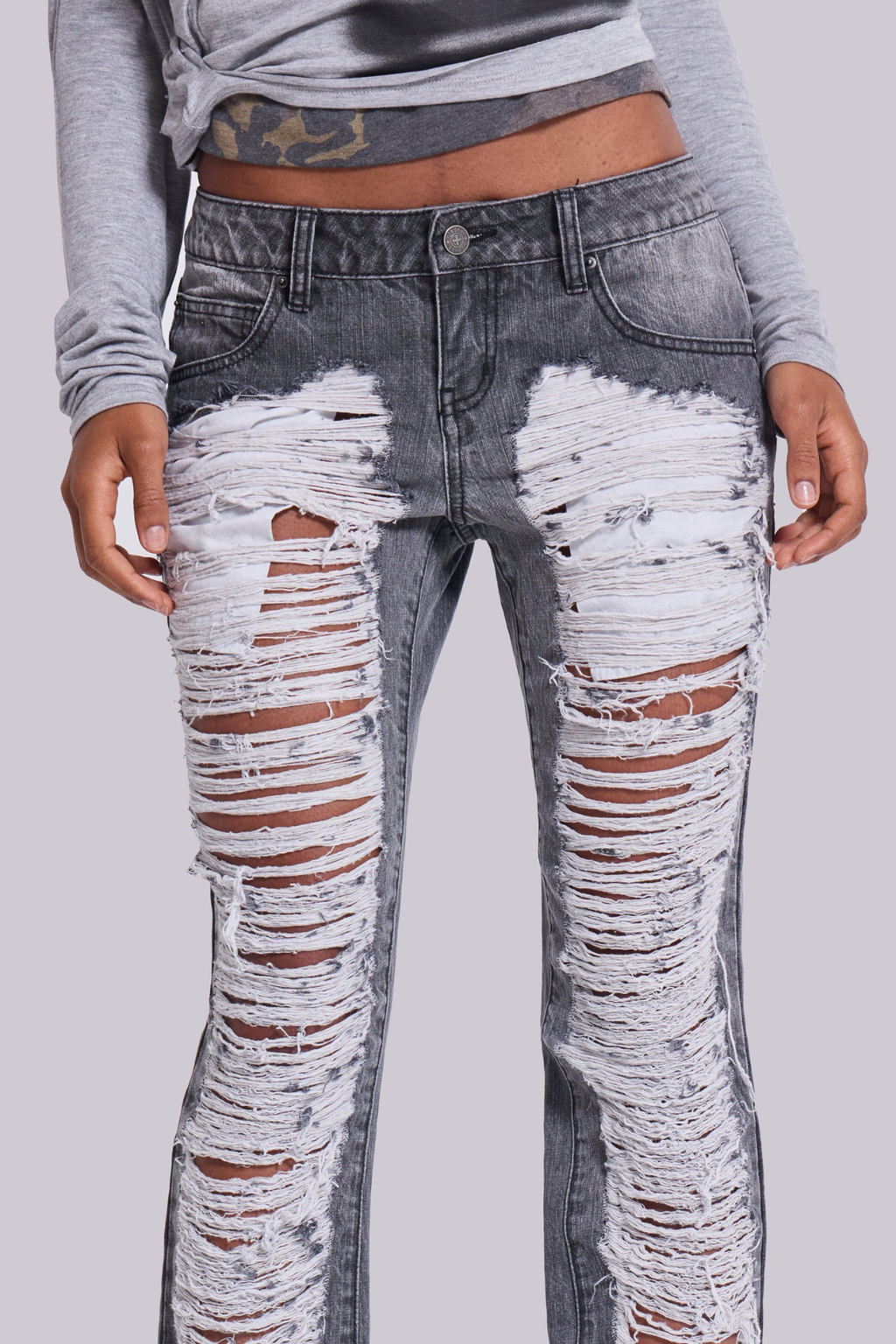 Deiniol Ripped Fringe Jeans