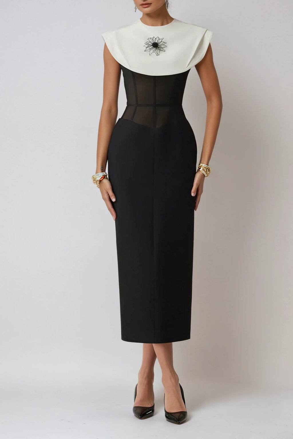 Deisy Corset Bodycon Midi Dress