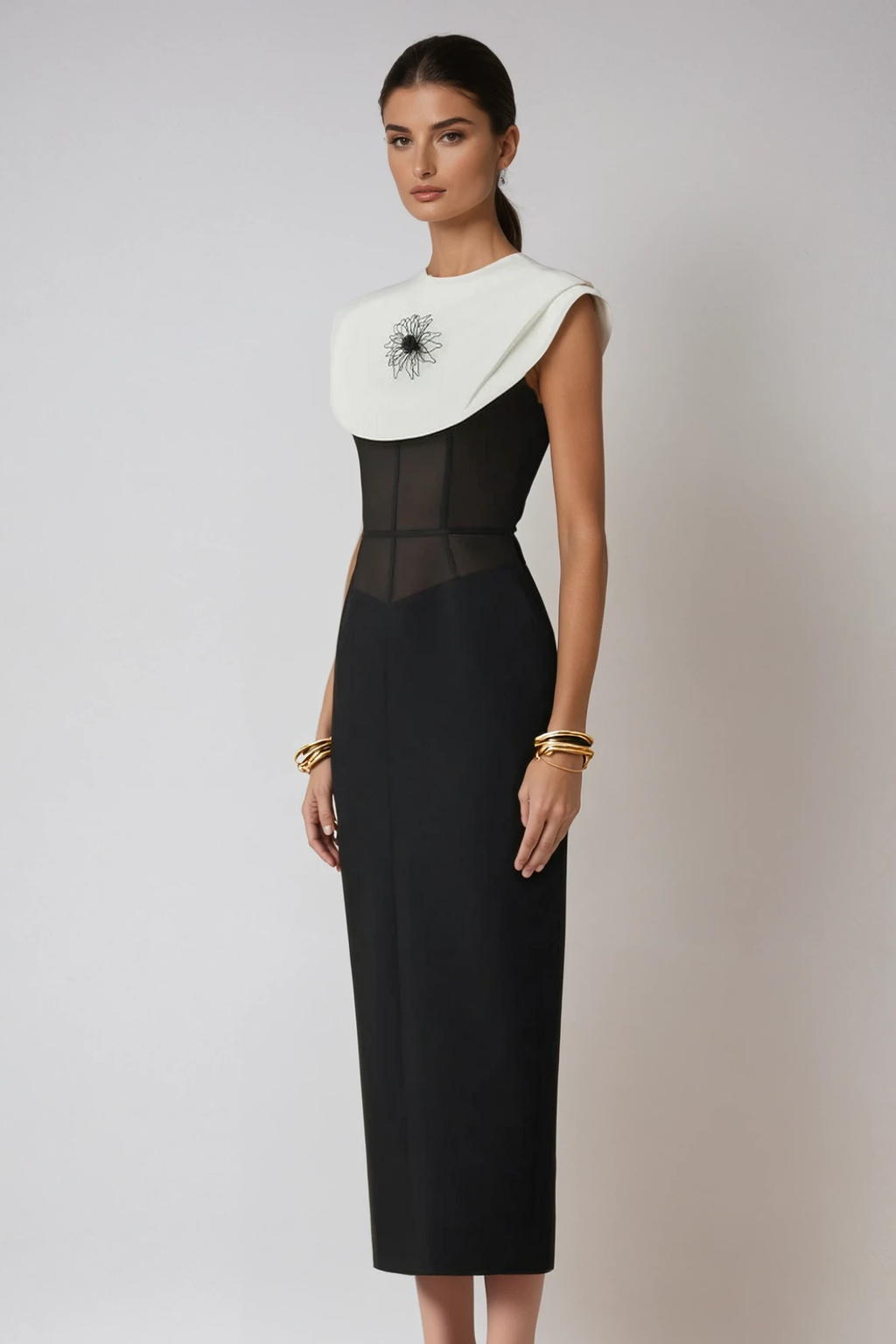 Deisy Corset Bodycon Midi Dress