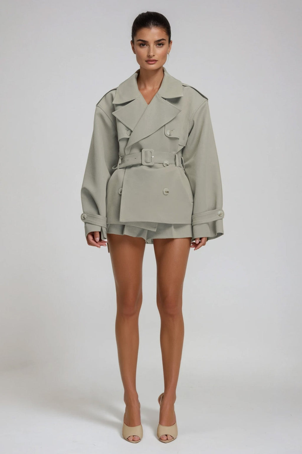 Dejana Trench Coat Pants Set