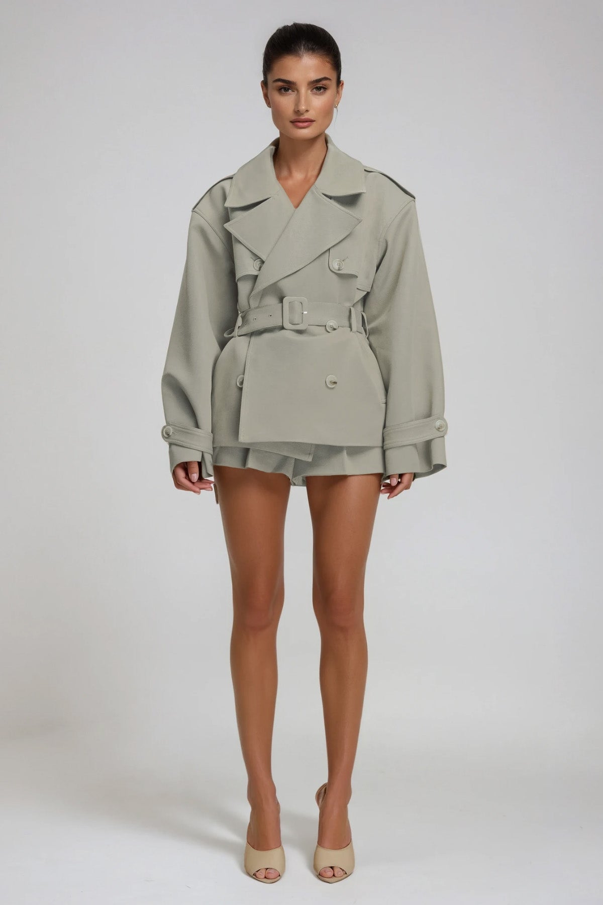 Dejana Trench Coat Pants Set