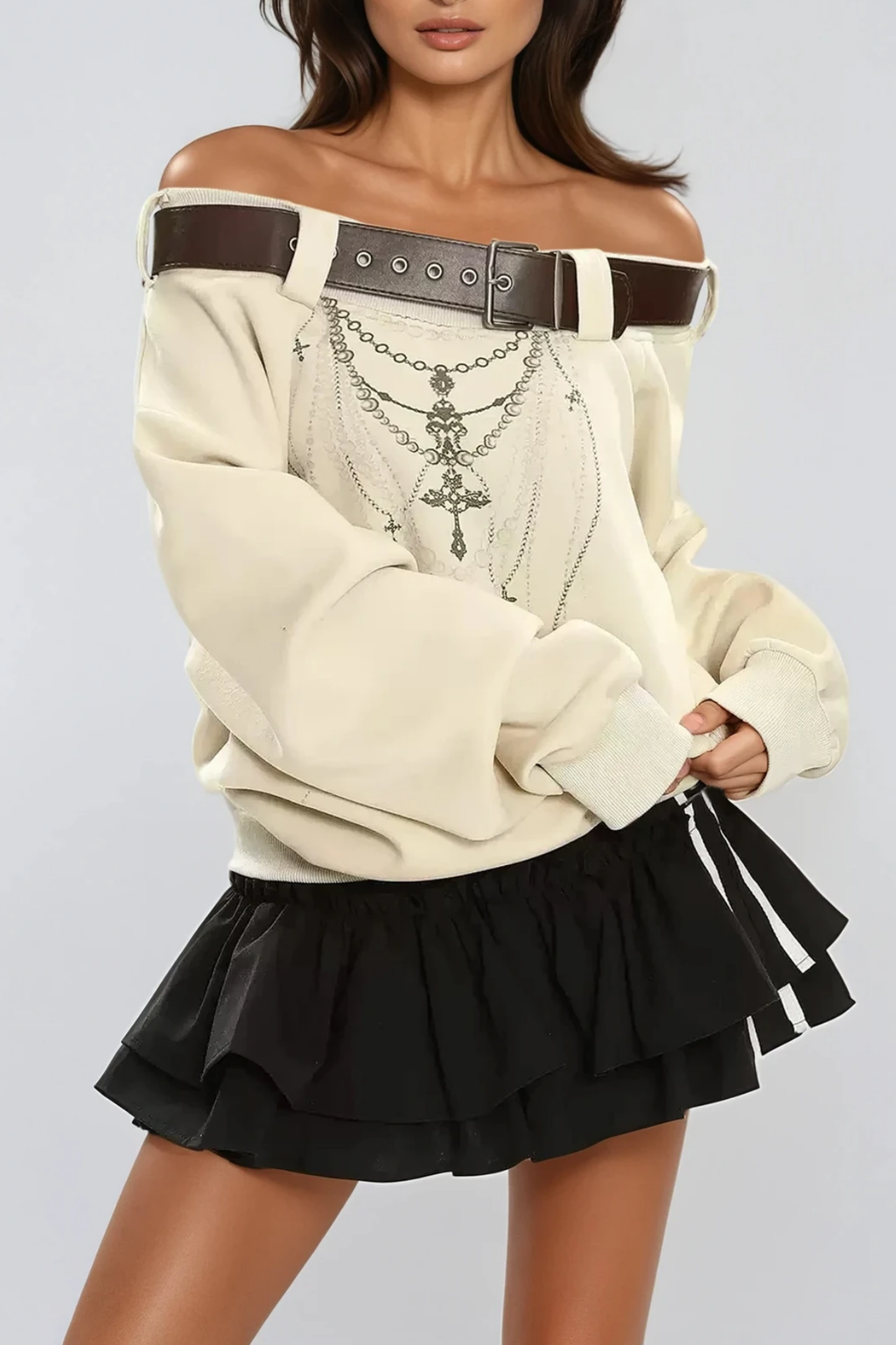 Dejen Off Shoulder Print Top