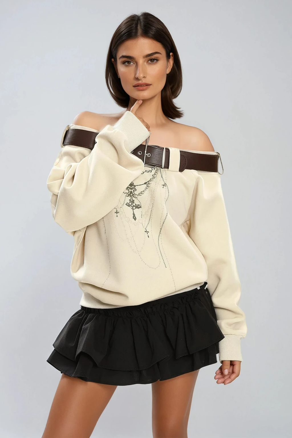 Dejen Off Shoulder Print Top