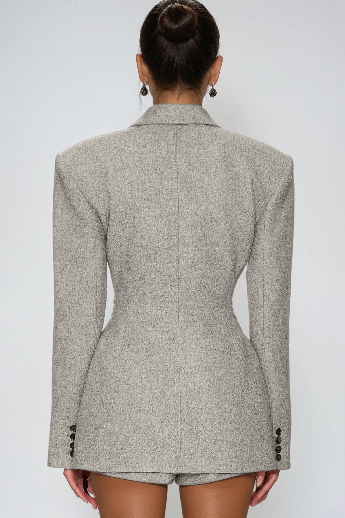 Delaney Lapel Blazer In Slight Grey