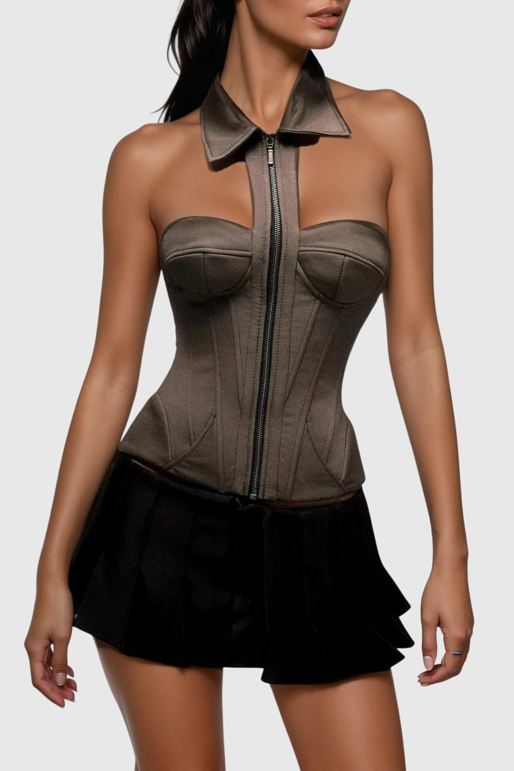 Delbert Halter Neck Corset Top