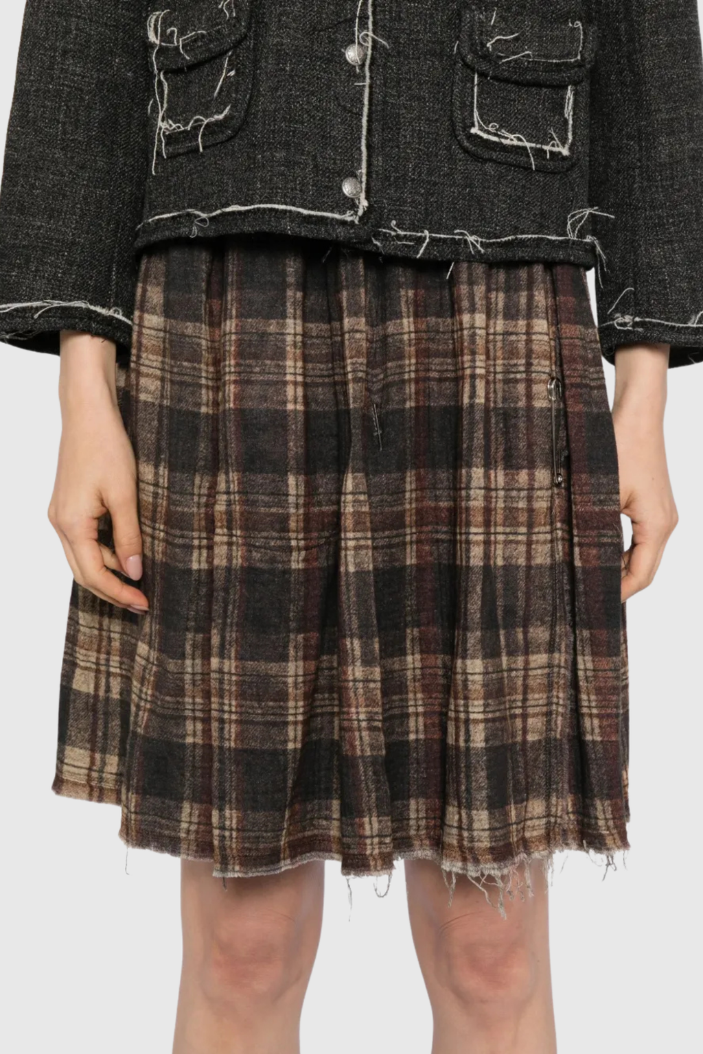 Delfina Grid Mini Skirt