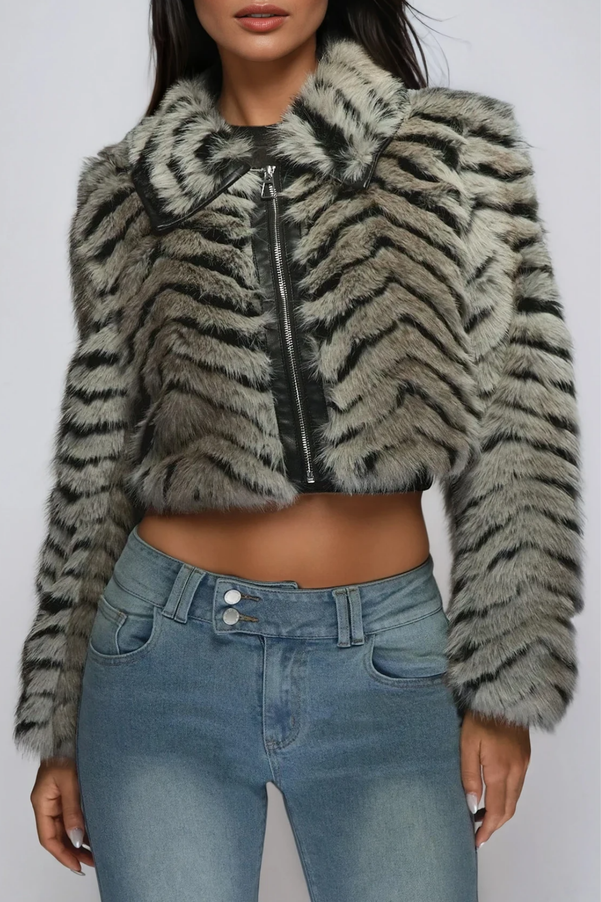 Delia Stripe Crop Jacket