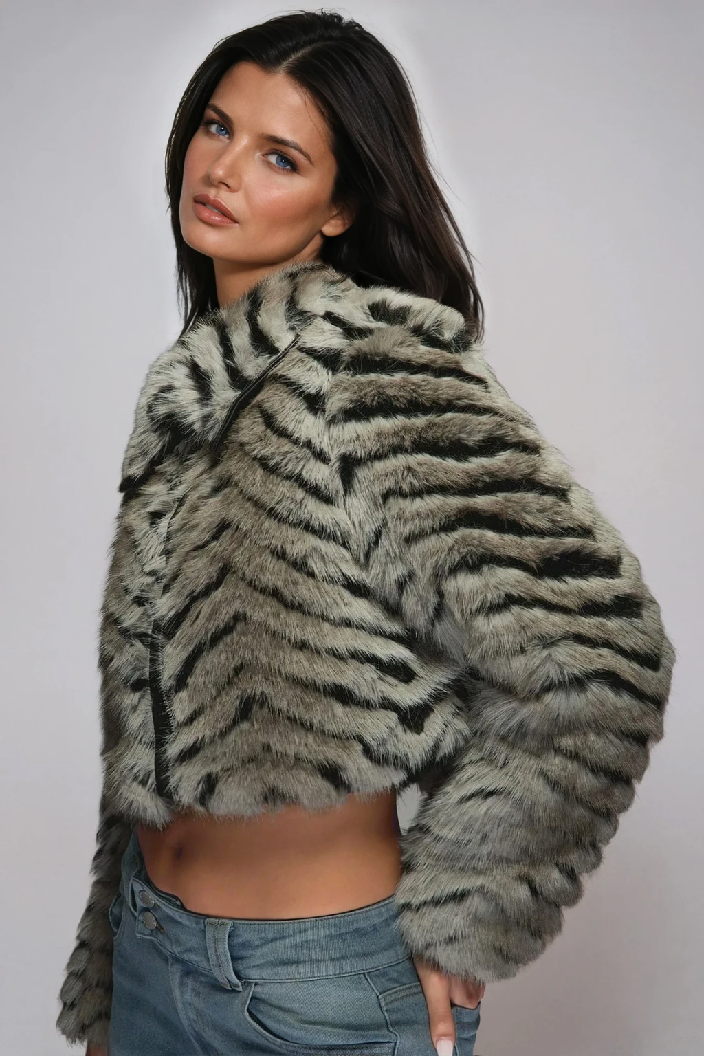 Delia Stripe Crop Jacket