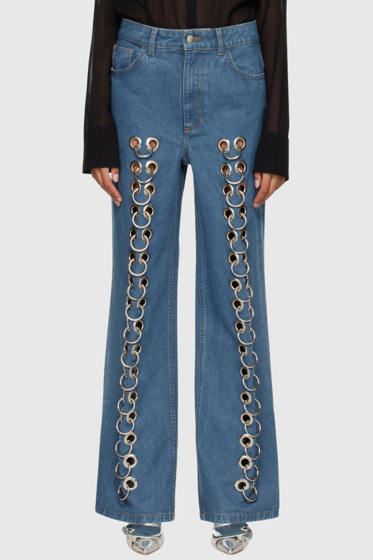 Demi Eyelet Straight Jeans