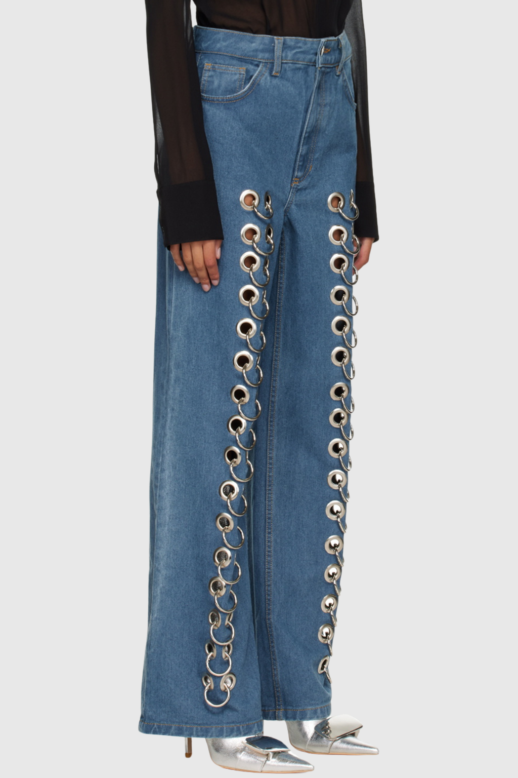 Demi Eyelet Straight Jeans