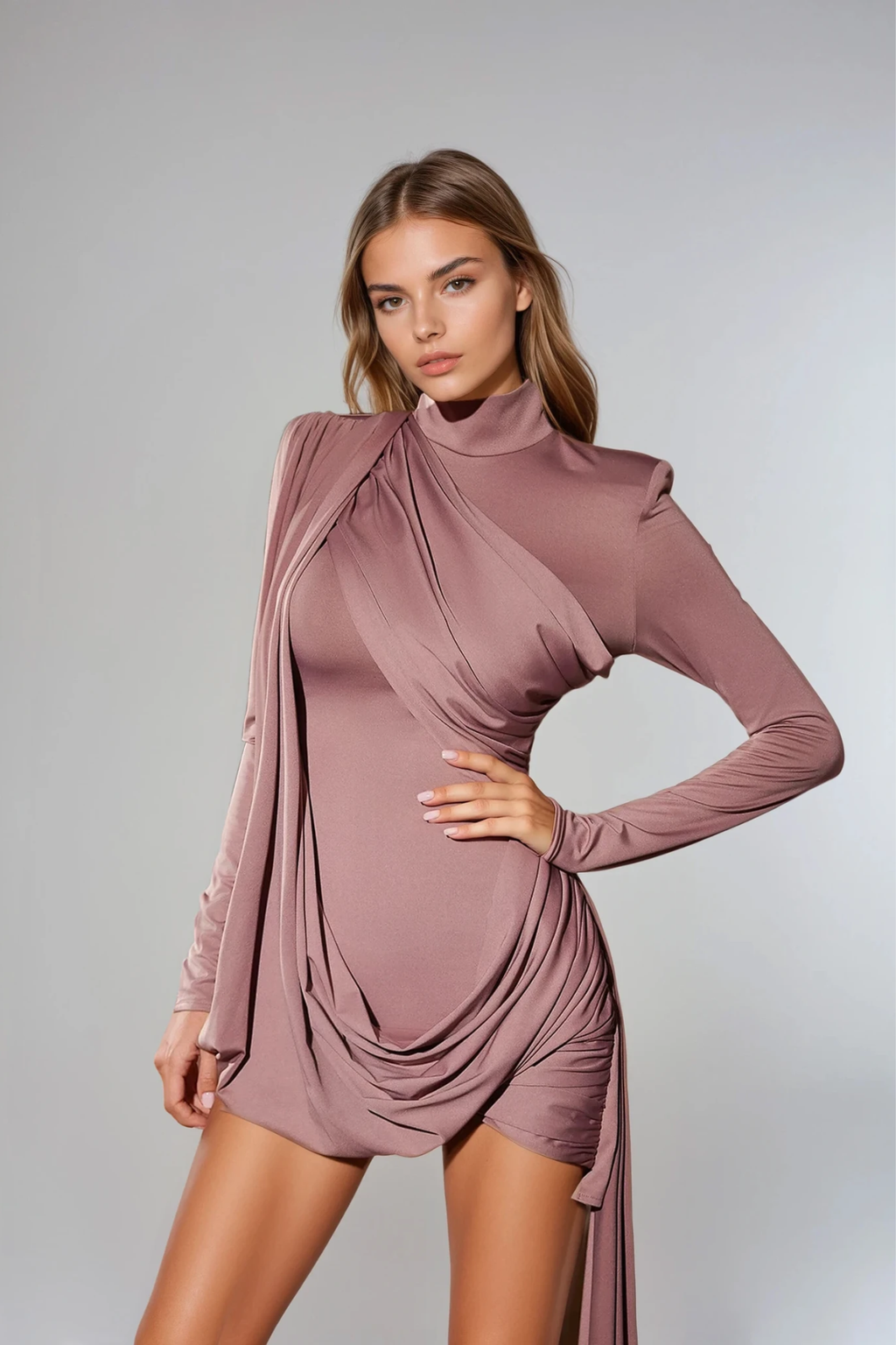 Demian Long Sleeve Fringe Mini Dress