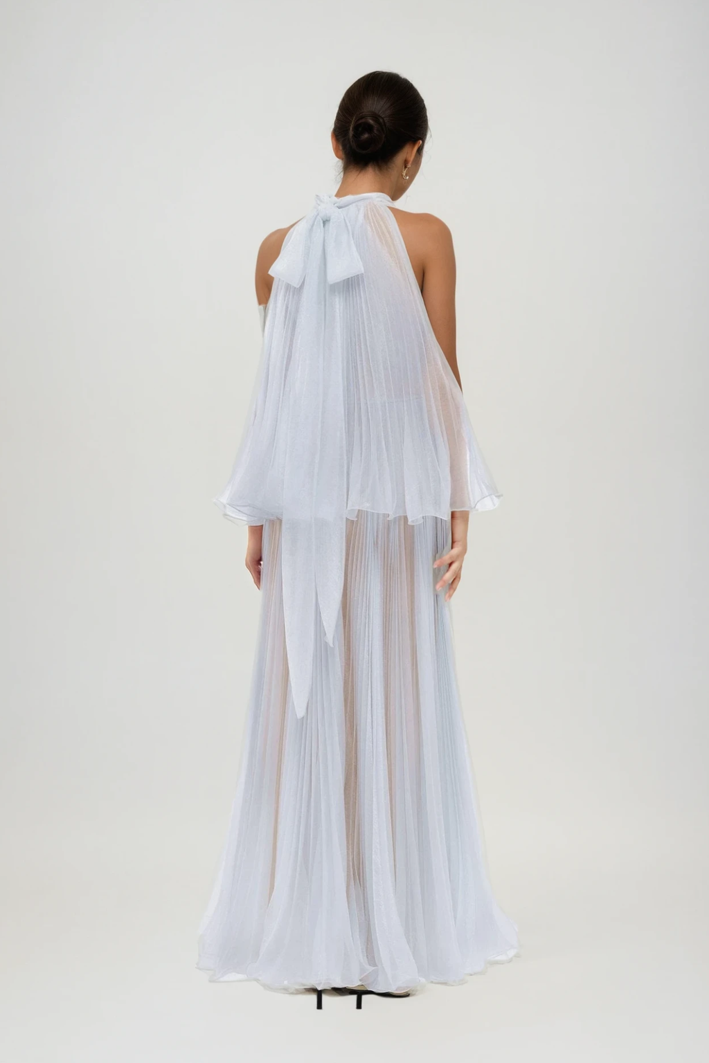 Democritus Ruffle Mesh Maxi Dress