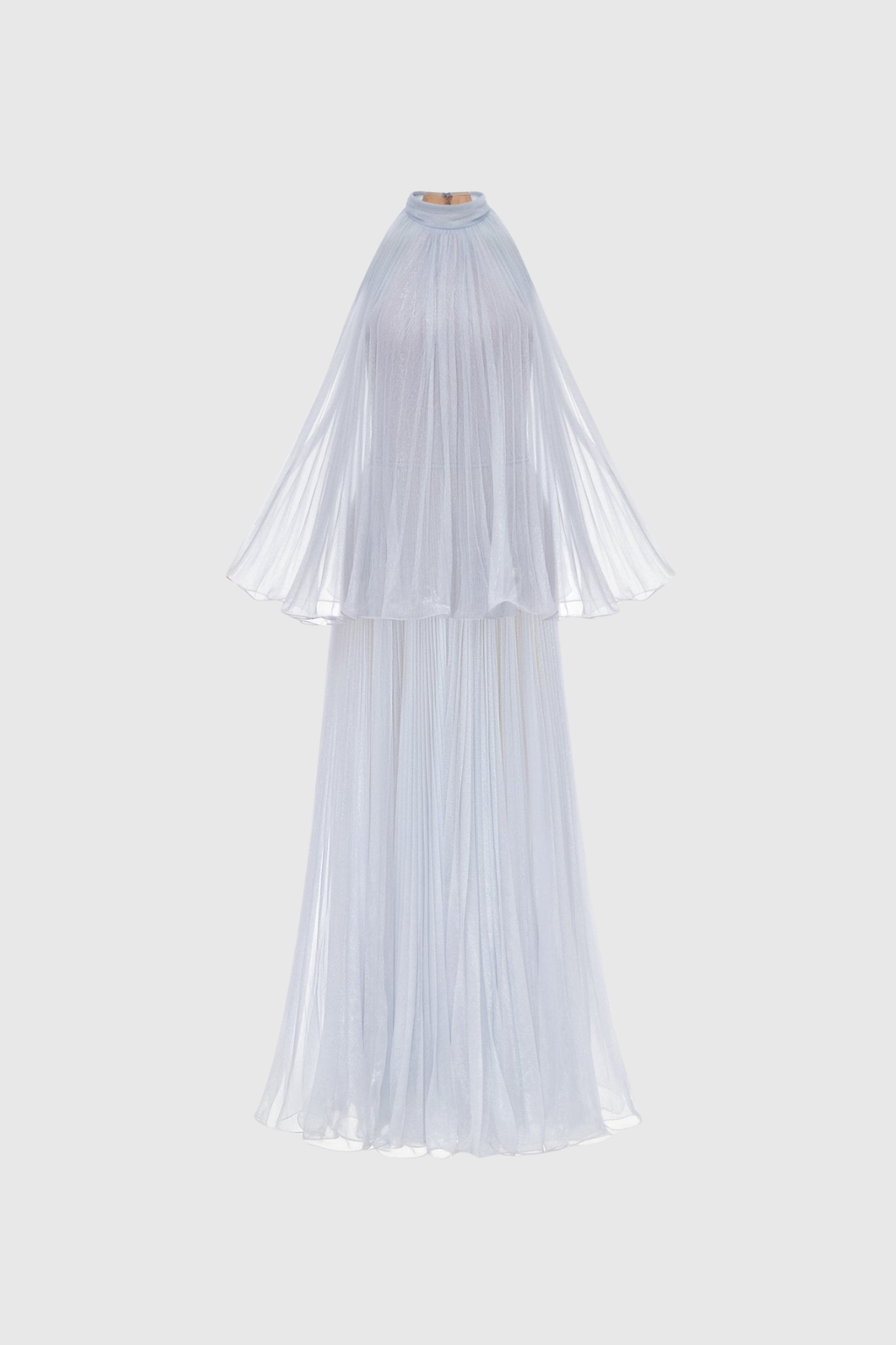 Democritus Ruffle Mesh Maxi Dress