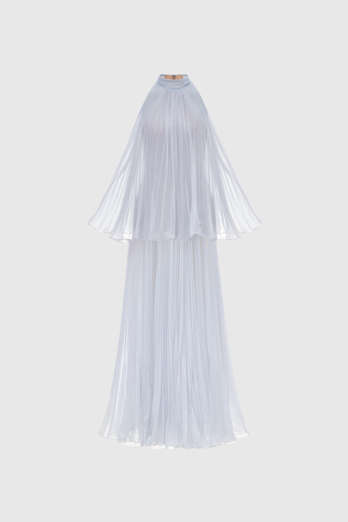 Democritus Ruffle Mesh Maxi Dress