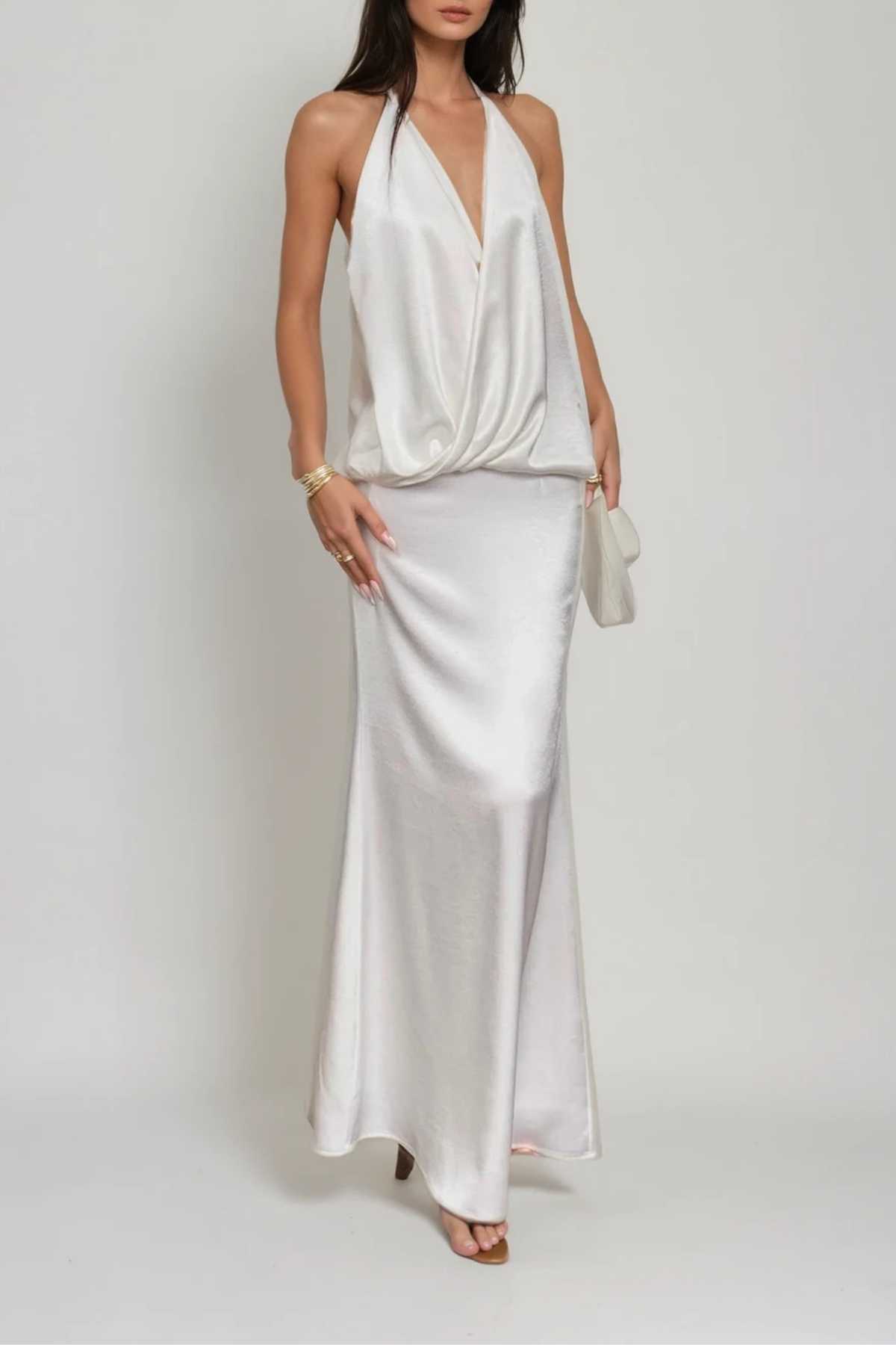 Denholm Backless Satin Maxi Dress