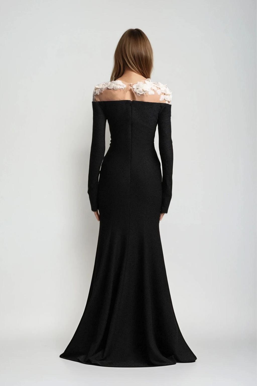 Dennis Flower Deconstruct Maxi Dress In Black