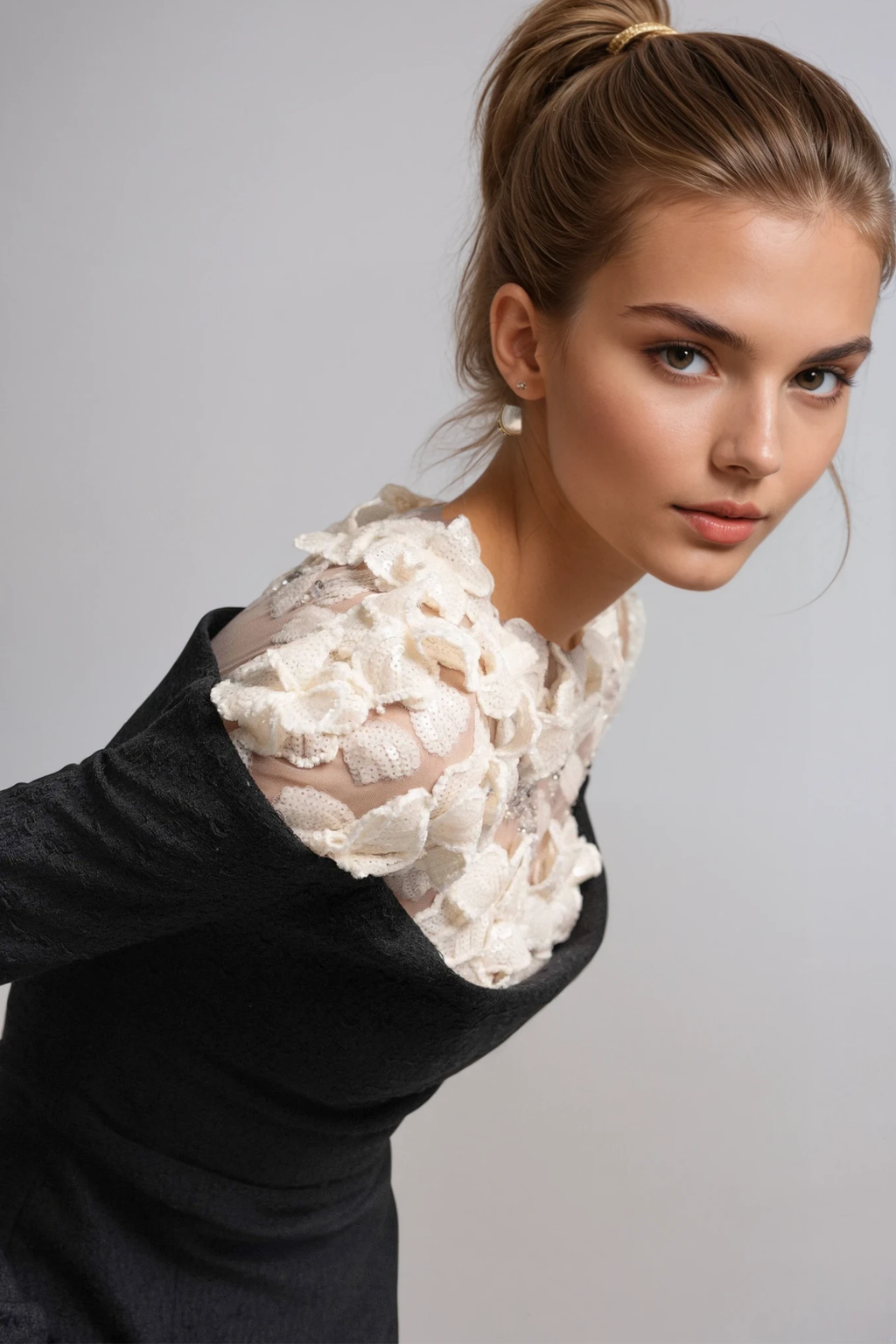 Dennis Flower Deconstruct Maxi Dress In Black