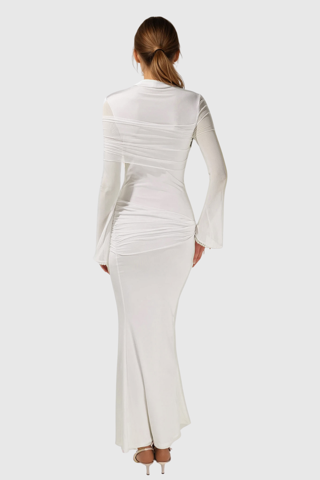 Denny Asymmetric Ruch Maxi Dress