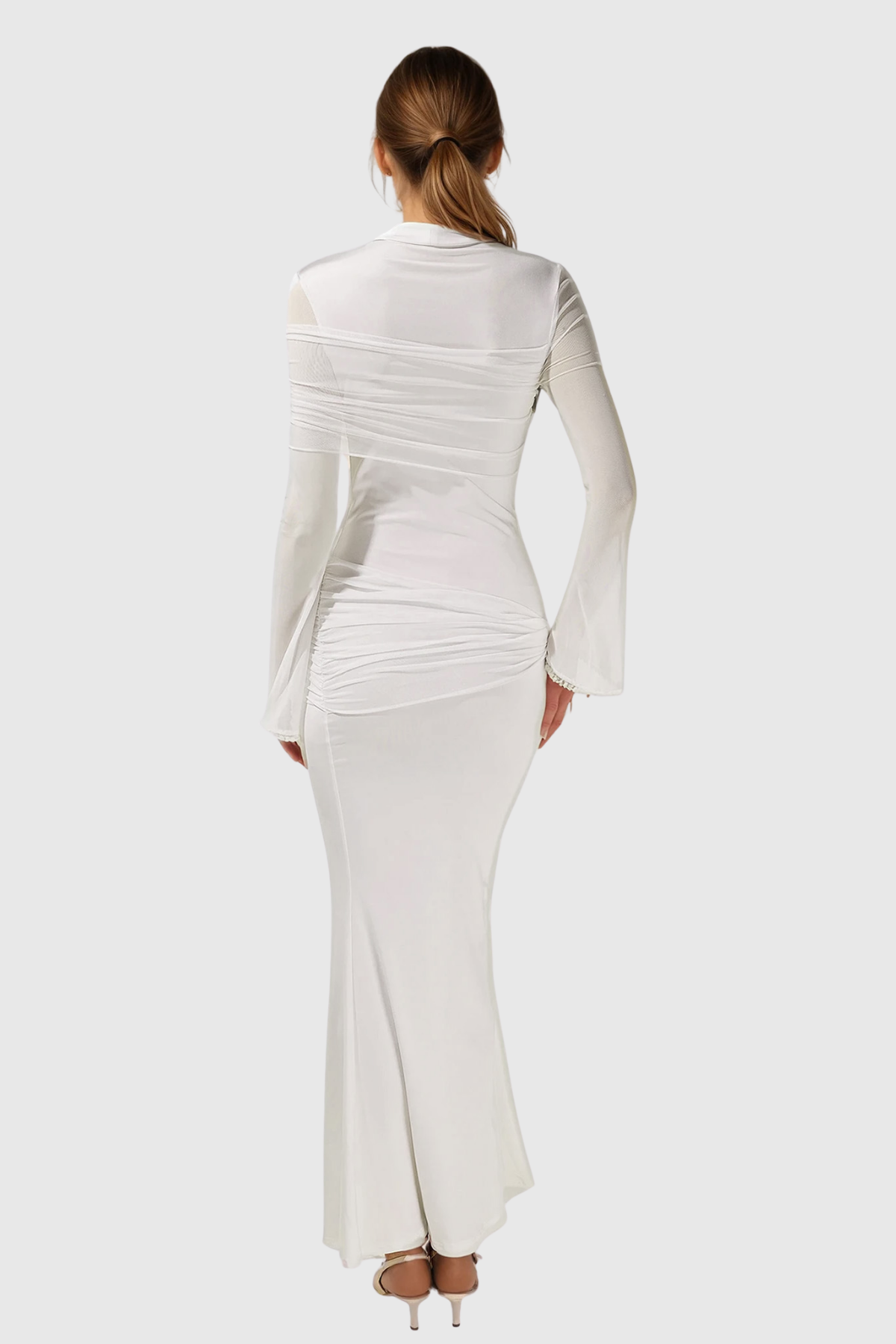 Denny Asymmetric Ruch Maxi Dress