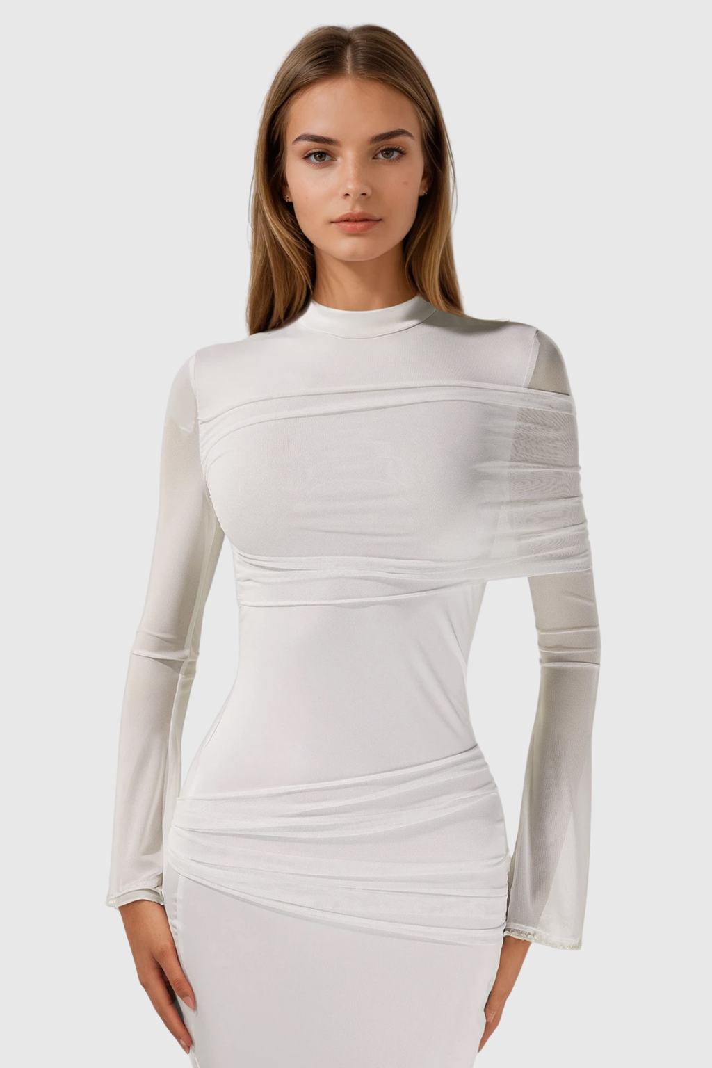 Denny Asymmetric Ruch Maxi Dress