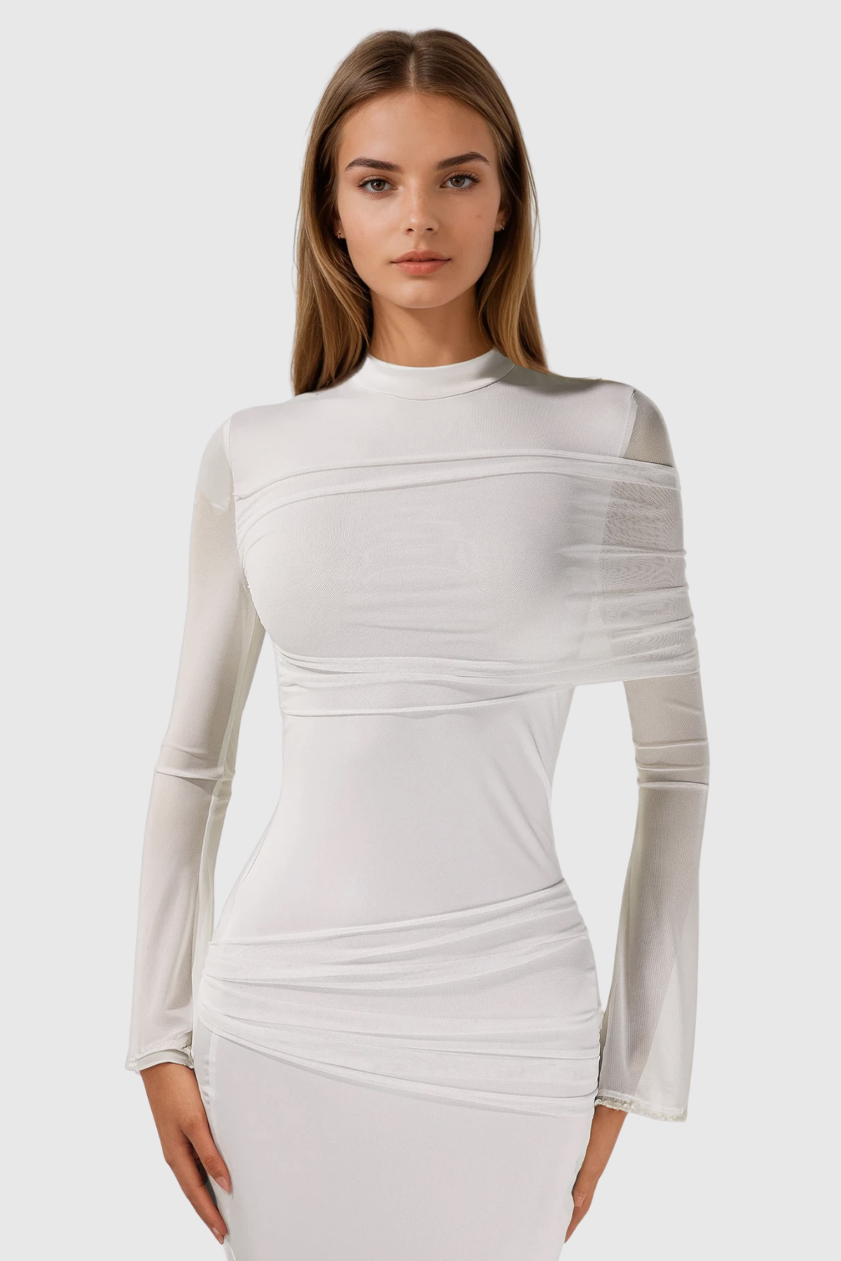 Denny Asymmetric Ruch Maxi Dress